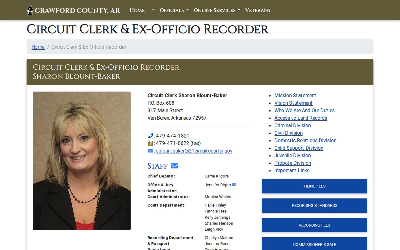 Crawford County criminal court records Circuit Clerk page