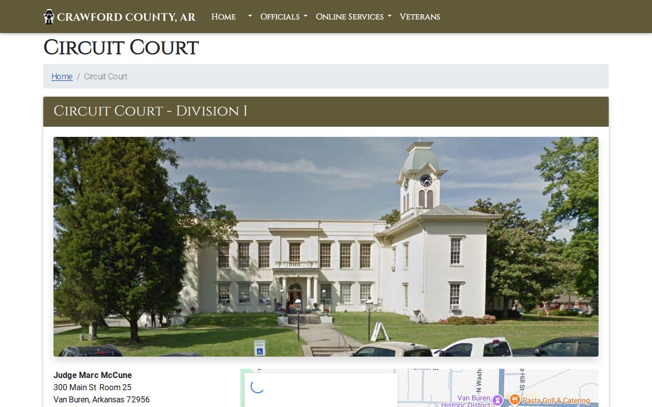 Crawford County criminal case records Circuit Court divisions