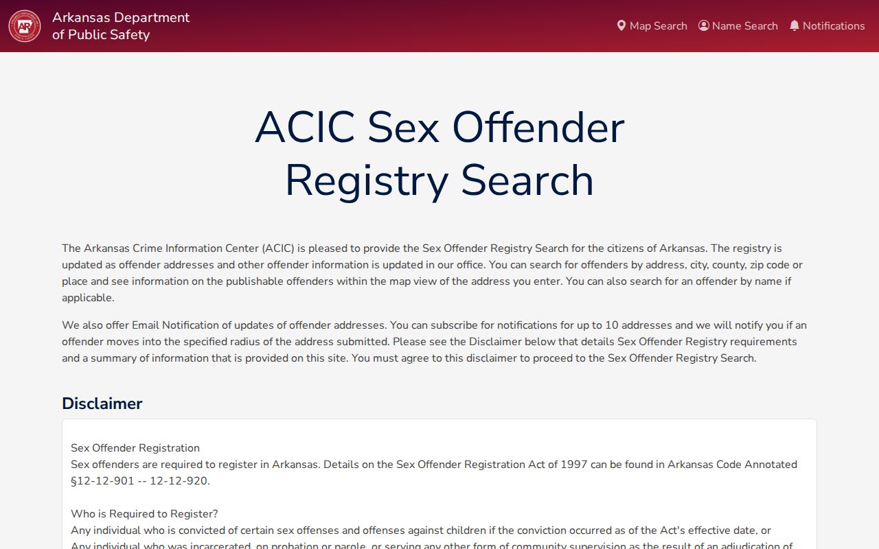 Crawford County sex offender records Arkansas registry search